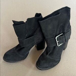 Splendid Black Heeled Boots with Side Zipper